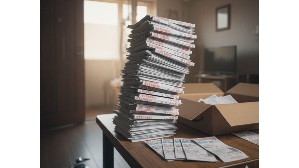 1. 帰宅した瞬間, あなたを現実に引き戻す「不在票」の山